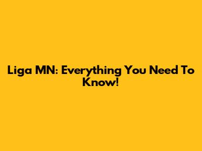 Liga MN: Everything You Need To Know!