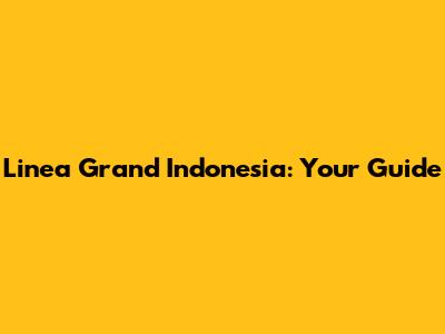Linea Grand Indonesia: Your Guide