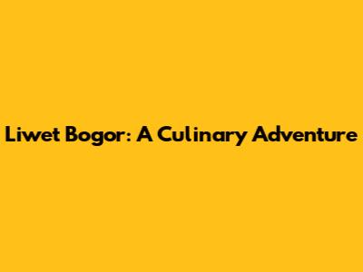 Liwet Bogor: A Culinary Adventure