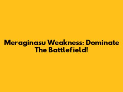 Meraginasu Weakness: Dominate The Battlefield!