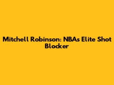 Mitchell Robinson: NBA's Elite Shot Blocker