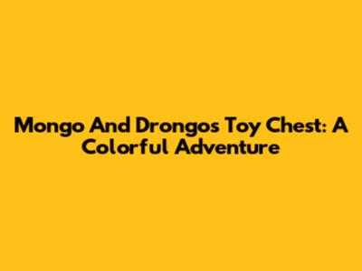 Mongo And Drongo's Toy Chest: A Colorful Adventure