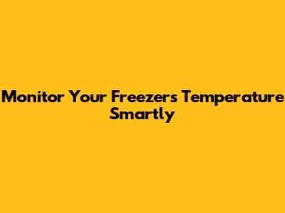 Monitor Your Freezer's Temperature Smartly