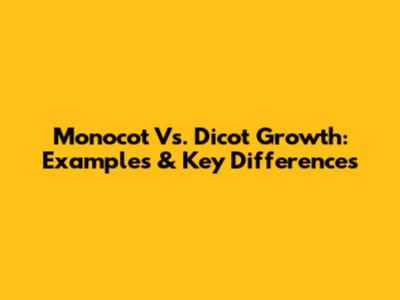 Monocot Vs. Dicot Growth: Examples & Key Differences