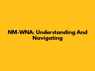 NM-WNA: Understanding And Navigating