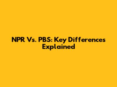 NPR Vs. PBS: Key Differences Explained
