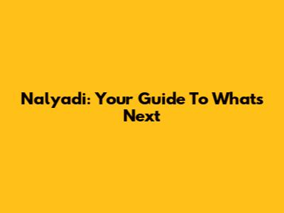 Nalyadi: Your Guide To What's Next