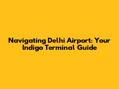 Navigating Delhi Airport: Your Indigo Terminal Guide