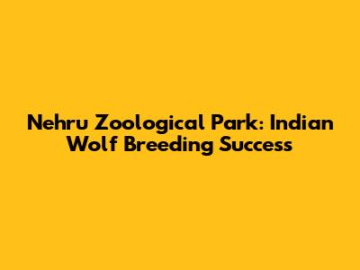 Nehru Zoological Park: Indian Wolf Breeding Success