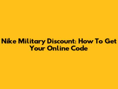 Nike Military Discount: How To Get Your Online Code