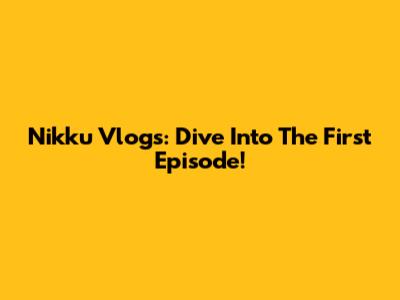 Nikku Vlogs: Dive Into The First Episode!