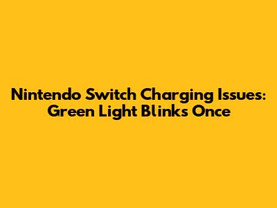 Nintendo Switch Charging Issues: Green Light Blinks Once
