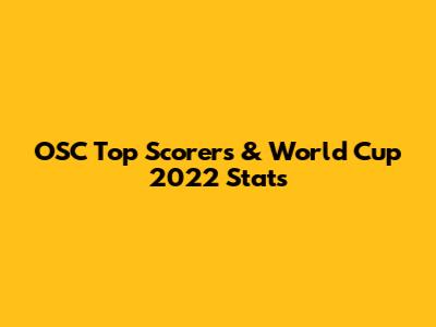 OSC Top Scorers & World Cup 2022 Stats
