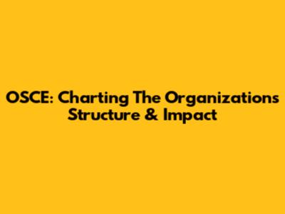 OSCE: Charting The Organization's Structure & Impact