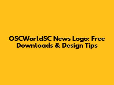 OSCWorldSC News Logo: Free Downloads & Design Tips