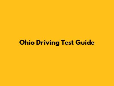Ohio Driving Test Guide