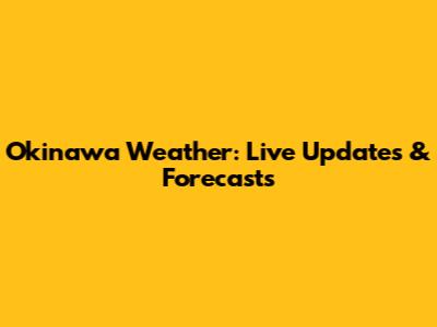 Okinawa Weather: Live Updates & Forecasts
