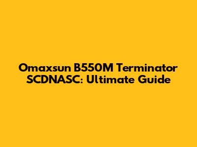 Omaxsun B550M Terminator SCDNASC: Ultimate Guide