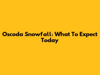 Oscoda Snowfall: What To Expect Today