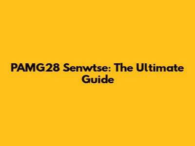 PAMG28 Senwtse: The Ultimate Guide