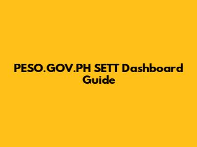 PESO.GOV.PH SETT Dashboard Guide
