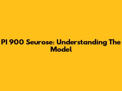 PI 900 Seurose: Understanding The Model