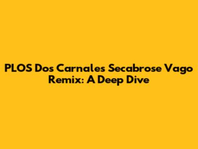 PLOS Dos Carnales Secabrose Vago Remix: A Deep Dive