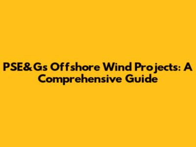 PSE&G's Offshore Wind Projects: A Comprehensive Guide
