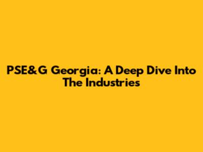 PSE&G Georgia: A Deep Dive Into The Industries
