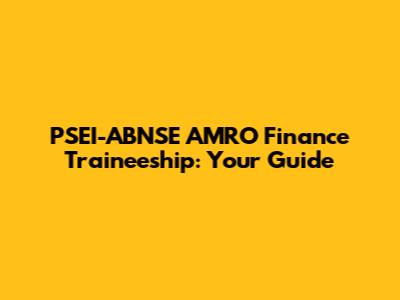 PSEI-ABNSE AMRO Finance Traineeship: Your Guide