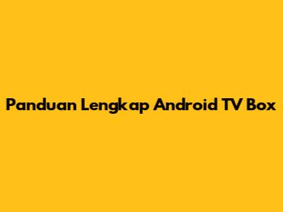 Panduan Lengkap Android TV Box