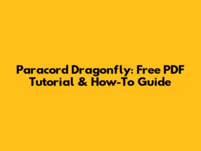 Paracord Dragonfly: Free PDF Tutorial & How-To Guide