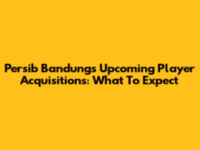 Persib Bandung's Upcoming Player Acquisitions: What To Expect