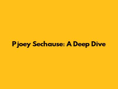 Pjoey Sechause: A Deep Dive
