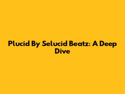 Plucid By Selucid Beatz: A Deep Dive
