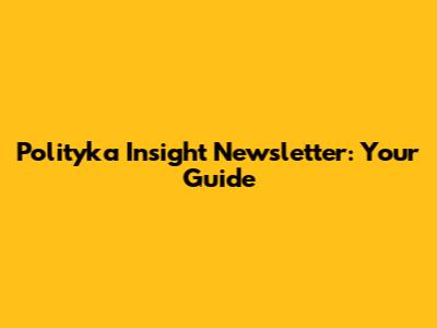 Polityka Insight Newsletter: Your Guide
