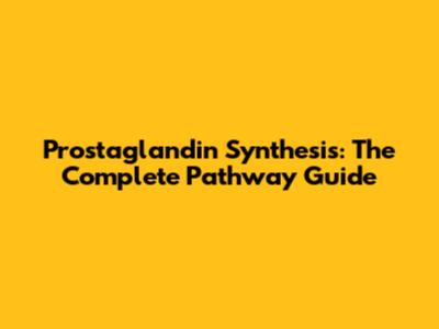Prostaglandin Synthesis: The Complete Pathway Guide