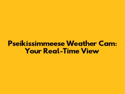 Pseikissimmeese Weather Cam: Your Real-Time View