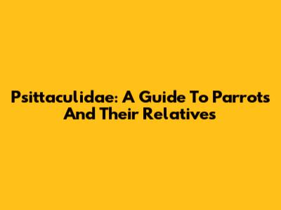 Psittaculidae: A Guide To Parrots And Their Relatives