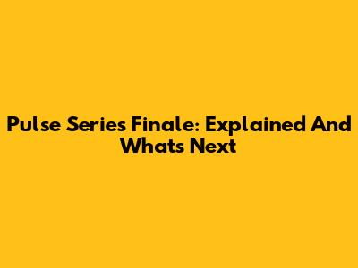 Pulse Series Finale: Explained And What's Next