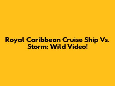 Royal Caribbean Cruise Ship Vs. Storm: Wild Video!