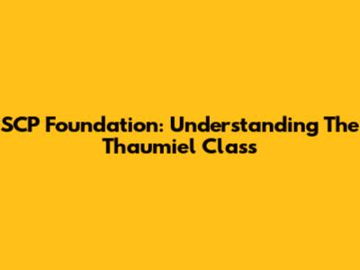 SCP Foundation: Understanding The Thaumiel Class