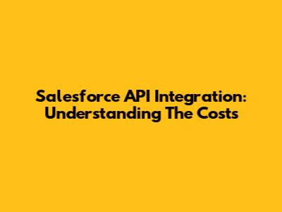 Salesforce API Integration: Understanding The Costs