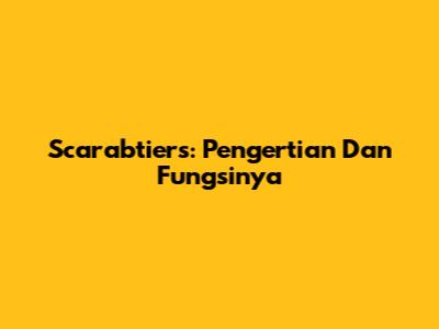 Scarabtiers: Pengertian Dan Fungsinya