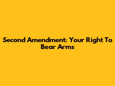 Second Amendment: Your Right To Bear Arms