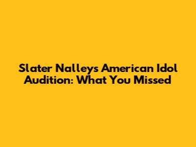 Slater Nalley's American Idol Audition: What You Missed