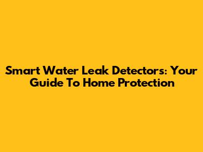 Smart Water Leak Detectors: Your Guide To Home Protection