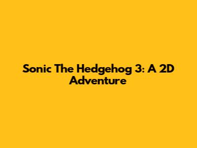 Sonic The Hedgehog 3: A 2D Adventure