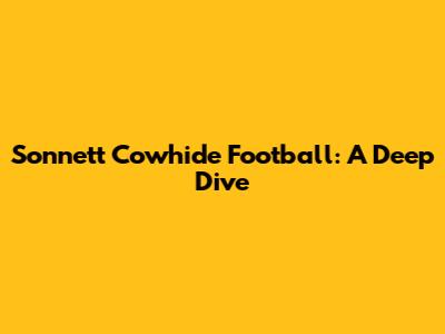 Sonnett Cowhide Football: A Deep Dive