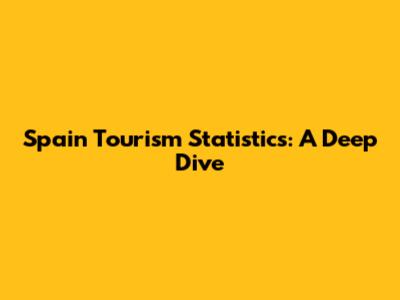 Spain Tourism Statistics: A Deep Dive